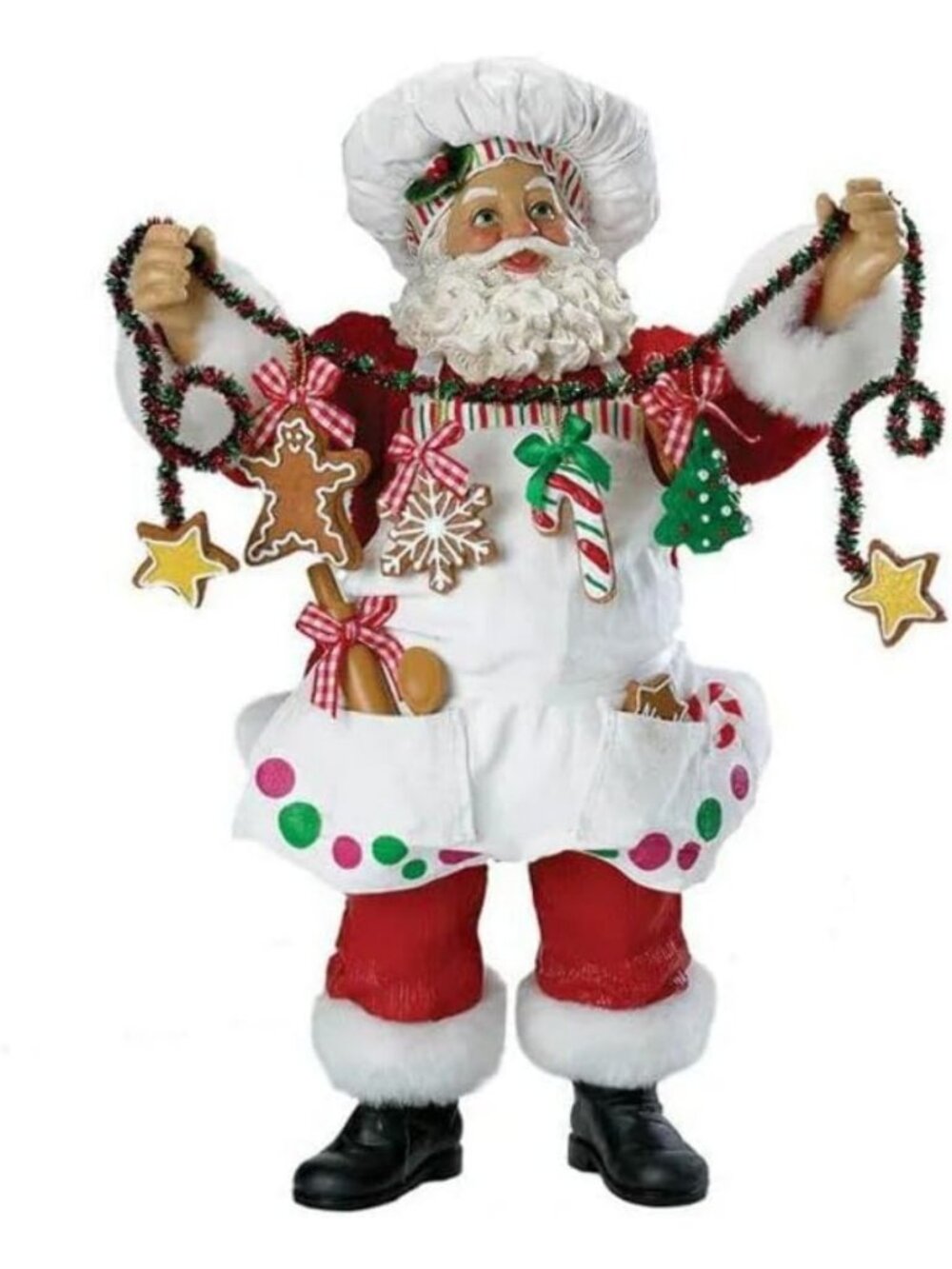 12-Inch Christmas Chef Santa Figurine | Festive Holiday Decor | Unique Gift Idea